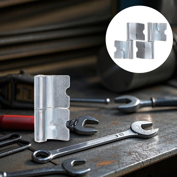 LOLIPPYY 2Pcs Heavy Duty Plated Silver Trailer Door Hinge Weld on Left Hand Hinge for Truck Bed Sideboard Replacement