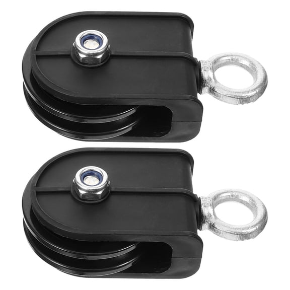 LOLIPPYY Set of 2 Heavy Duty Black Plastic Pulleys for Lifting Accessories, and Strong
