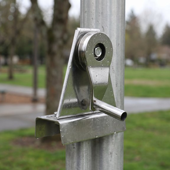 LOLIPPYY Stainless Steel Flagpole Pulley, Smooth Raising System, Heavy Duty, Plated Silver, 2Pcs