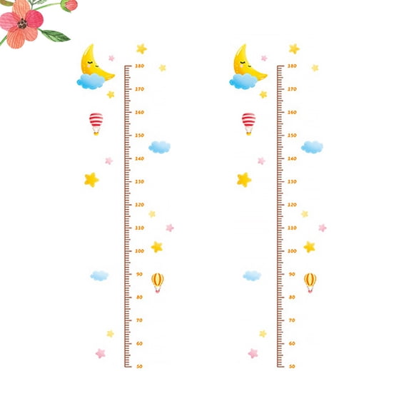 LOLIPPYY 2-Pack Height Chart Growth Stickers Made of PVC, Easy to Apply and Removable Wall Decals for Kids' Room Decor