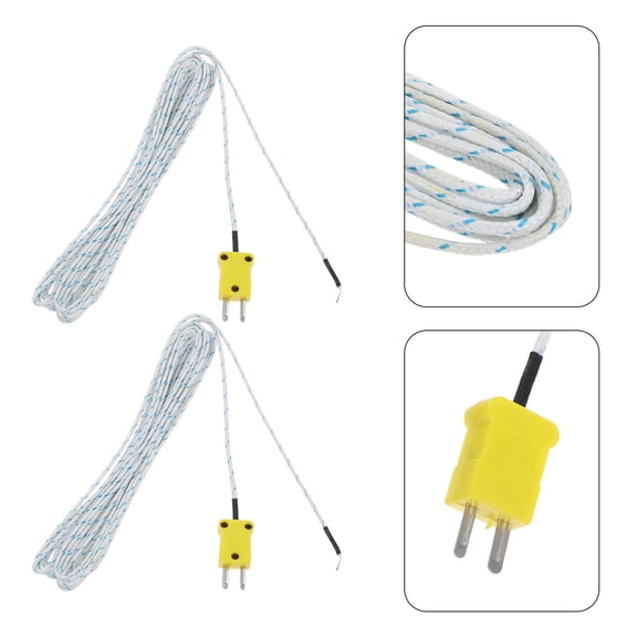LOLIPPYY 2Pcs High Temp K Type Thermocouple Probe Wire with Rapid Response for Home and Lab