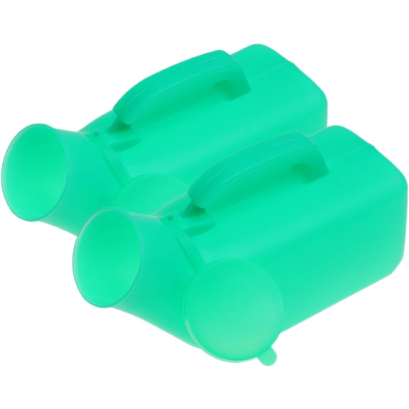 LOLIPPYY 2-Pack Portable Male Urinal Container, Plastic Travel and Home Use, Easy Storage Solution