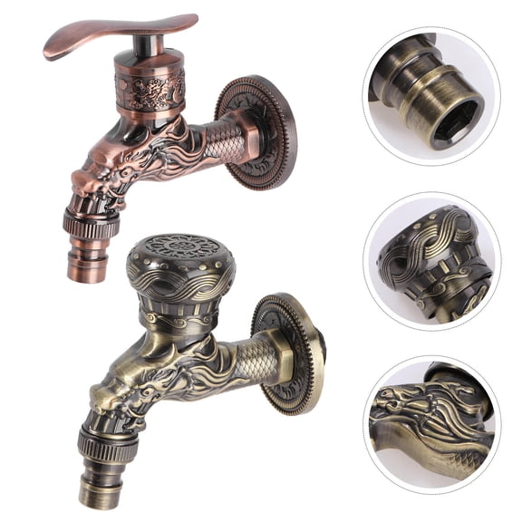 LOLIPPYY 2Pcs Household Toilet Faucet Antique Bronze Faucet with Smooth Surface and Strong Flow