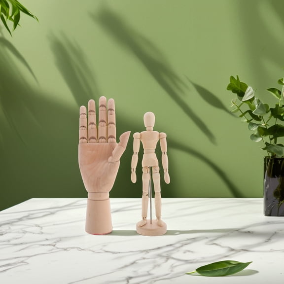 LOLIPPYY 2Pcs Human Body Model for Kids Beige Wooden Drawing Mannequin for Art