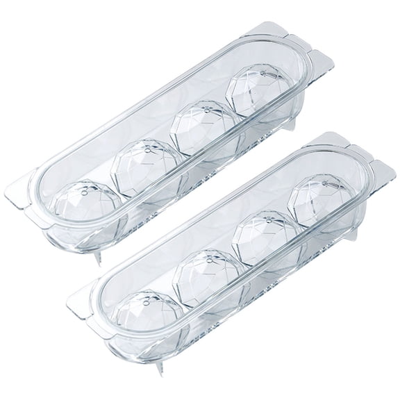 LOLIPPYY 2Pcs Ice Cube Mold Large Shape Clear Plastic Tray for Freezer Use
