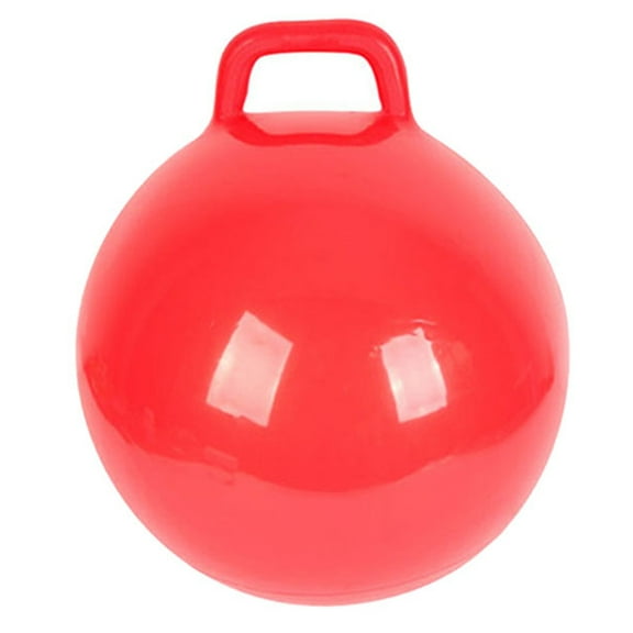 LOLIPPYY 2Pcs Inflatable Bounce Ball Red PVC Rubber with Handle for Indoor and Outdoor Activities