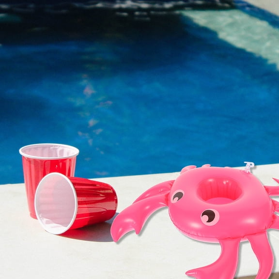 LOLIPPYY Set of 2 Inflatable Cup Holders in Rosy with PVC Material for Water Sports and Drink Stability Support
