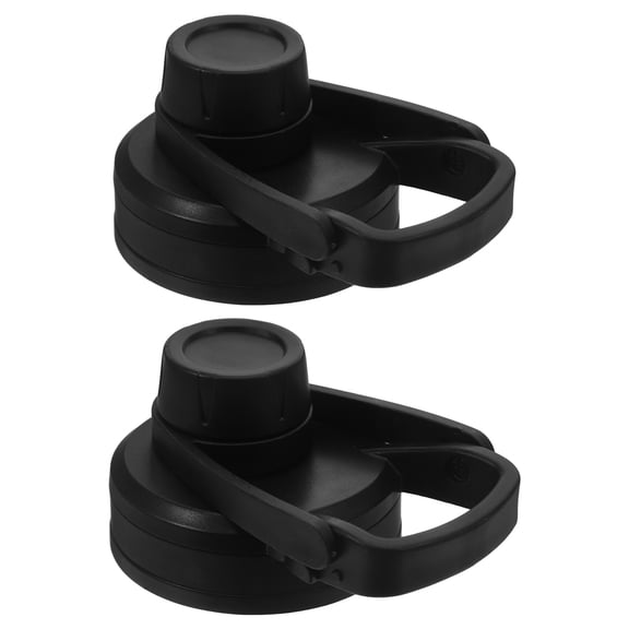 LOLIPPYY 2Pcs Insulated Spillproof Bottle Lids Black Wide Mouth Sealing Caps for Drink Bottles