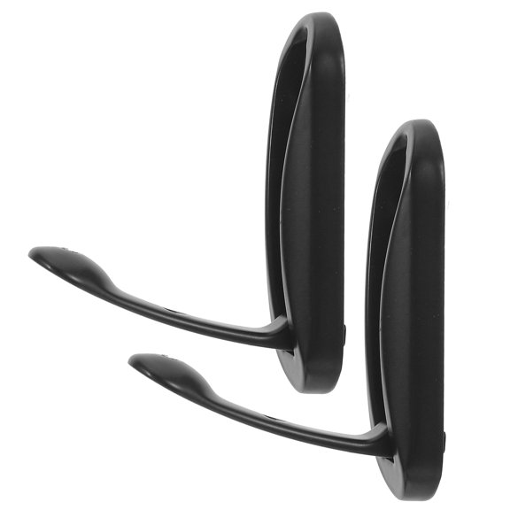 LOLIPPYY Nodrill Hidden Wall Hooks Black Aluminum for Coats and Bags 2Pcs