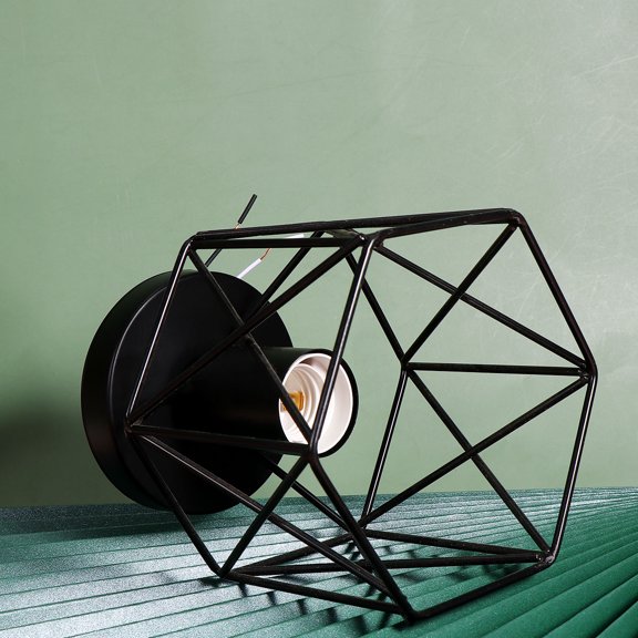 LOLIPPYY 2Pcs Iron Art Ceiling Light Black with Geometrical Design for Living Room and Hallway