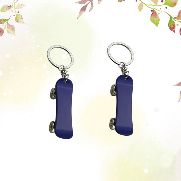 LOLIPPYY 2Pcs Key Chain Ring Blue Zinc Alloy Creative Style for Any Occasions
