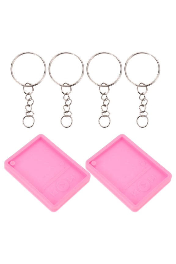 2Pcs Keychain Maker for Making Jewelry in Pink Silicone Material