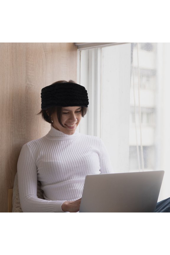 2Pcs Knit Winter Headband with Cable Pattern Warm Ear Covers for Running and Cycling