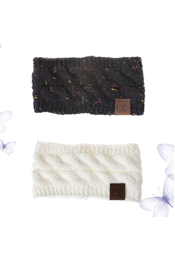 2Pcs Knitting Wrap for Winter Ear Warmer Headband Lightweight Outdoor Use Assorted Colors