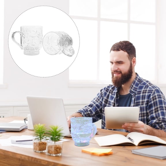 LOLIPPYY 2Pcs LED Flashing Mugs Multi Round Light Up Drinking Cup Induction Lighting for Adults Bars