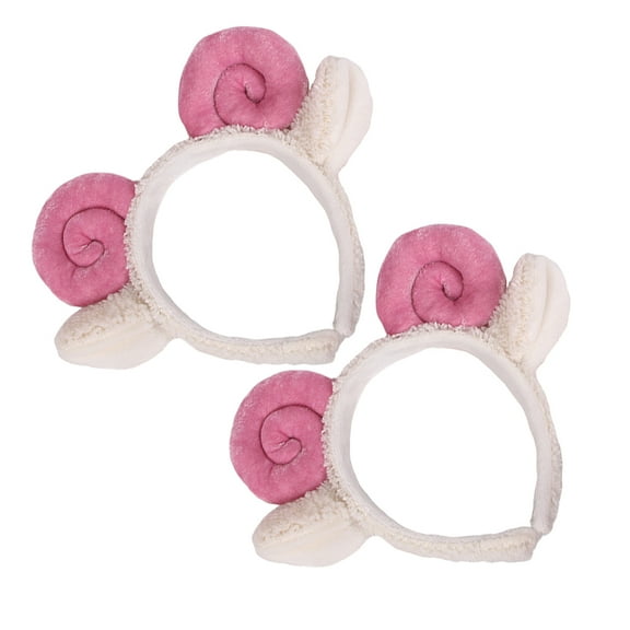 LOLIPPYY 2Pcs Lamb Ears Headband Pink Fabric Cosplay Accessory for Teen Girls Theme Party