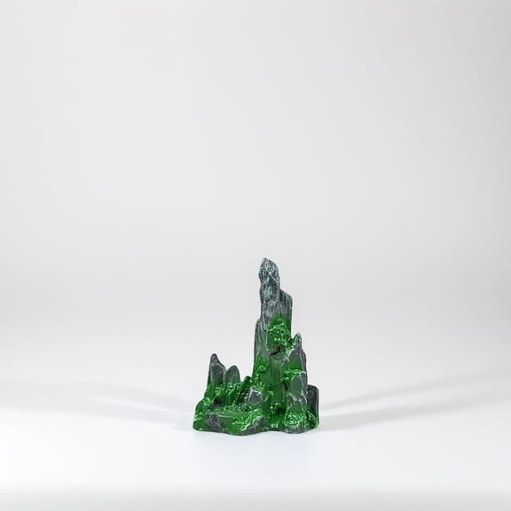 LOLIPPYY 2Pcs Large Aquarium Decorations Dark Green Resin Bridge with Moss Tree and Artificial Cave for Fish Tank