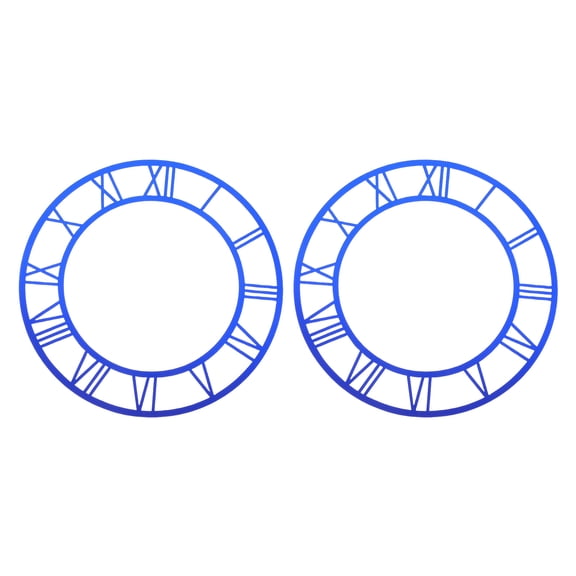 LOLIPPYY Self-Adhesive Dark Blue Mirror Clock, Acrylic, Roman Numerals, Decorative, 2Pcs