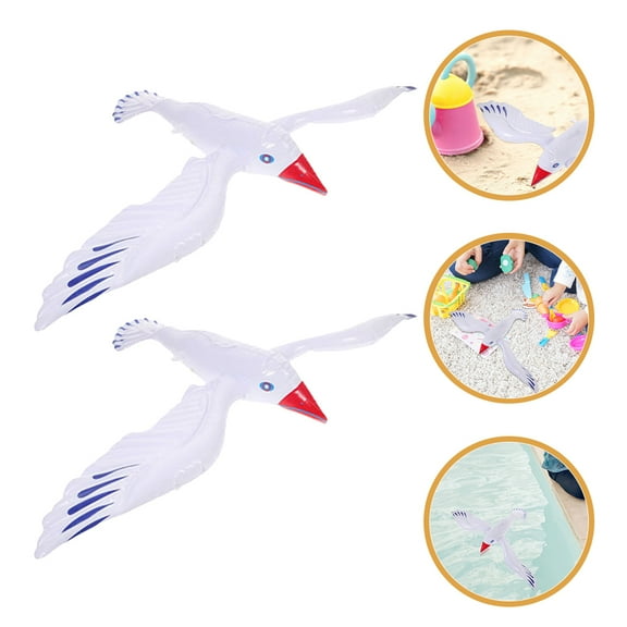 LOLIPPYY 2-Pack Large Inflatable White Seagull Pool Float Outdoor Decoration with Easy PVC Inflation