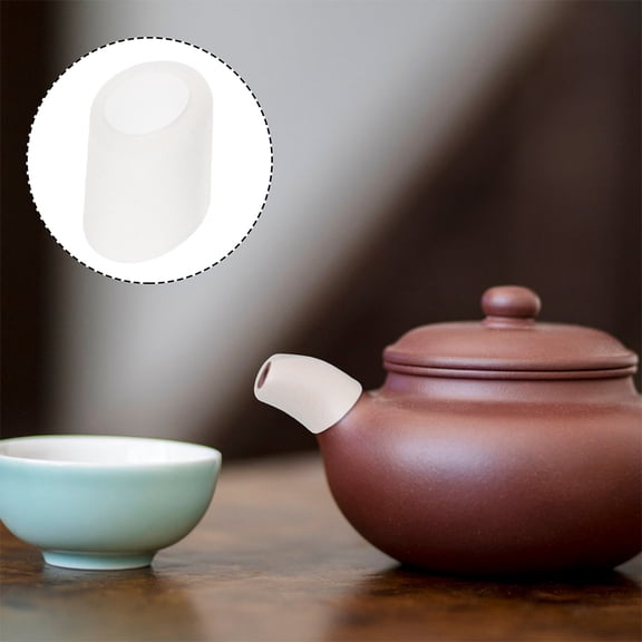 LOLIPPYY 2Pcs Leak Proof Silicone Spout Protectors White for Teapot and Coffee Pot Accessories