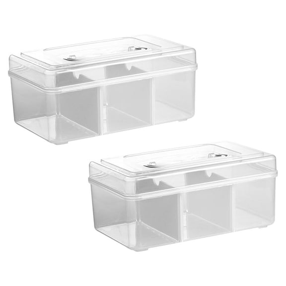 LOLIPPYY Large Capacity Chest Transparent Plastic for Home 2Pcs