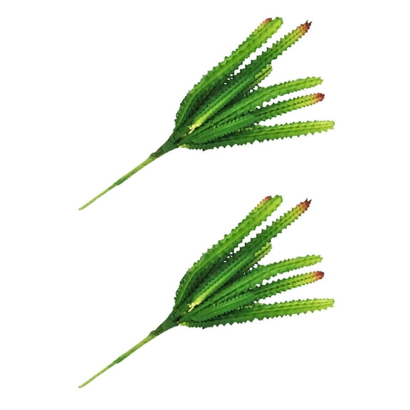 LOLIPPYY 2Pcs Lifelike Artificial Cactus Ornament Green Faux Plant for Low Maintenance Decor