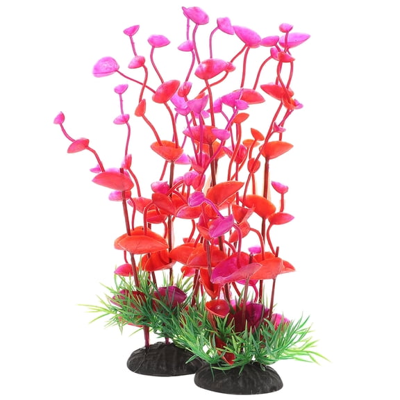 LOLIPPYY 2-Pack Plastic Aquarium Plants in Assorted Colors for Betta Fish Decorations and Aquatic Habitat Enhancements