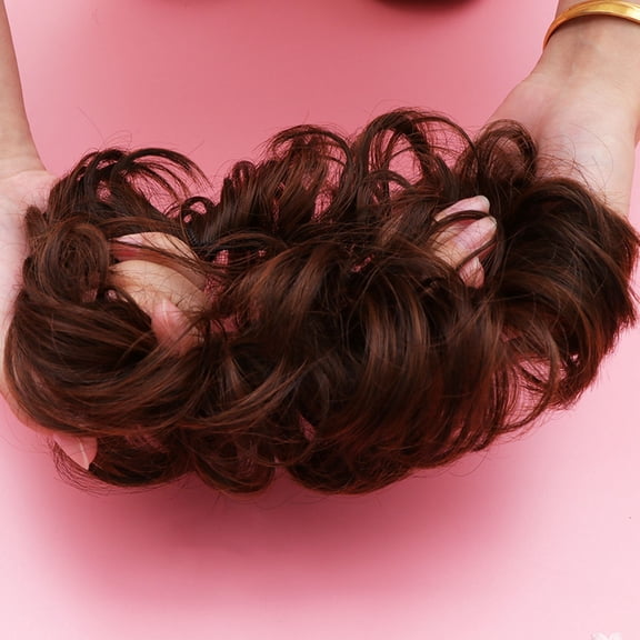 LOLIPPYY 2Pcs Light Brown Hair Chignon Wig Durable Synthetic Hair Bun Creative Headdress