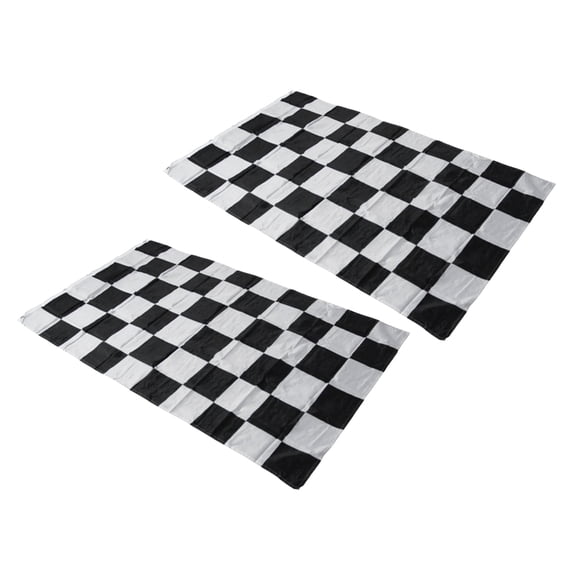 LOLIPPYY 2Pcs Lightweight Checkered Racing Flags Black White Polyester for Outdoor and Indoor Race Events