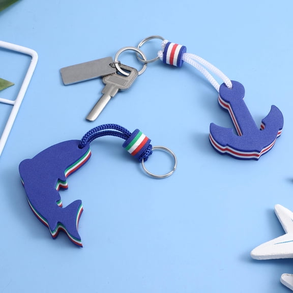 LOLIPPYY 2-Pack Lightweight EVA Floating Keychains with Dolphin and for Water Sports and Outdoor Activities