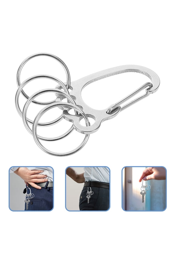 2-Pack Lightweight Multi- Keychain with Carabiner Clip for Secure and Convenient Belt Key Organization