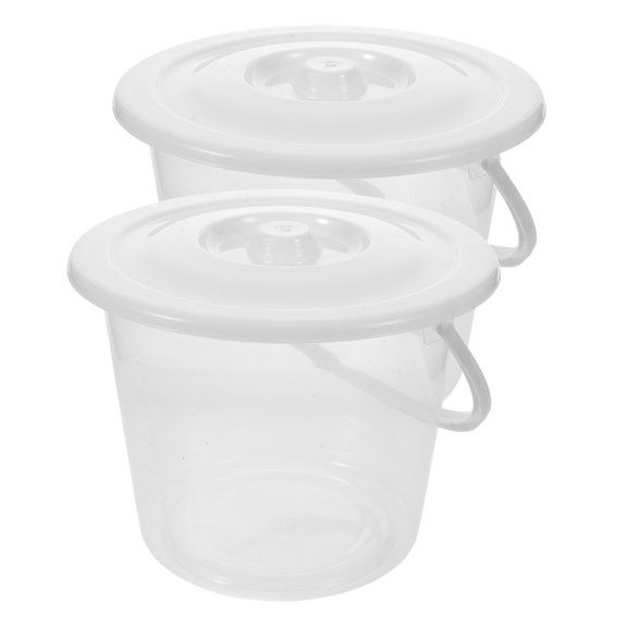 LOLIPPYY 2Pcs Lightweight Portable Urinary Collection Bottles Clear Plastic Commode Buckets for Home