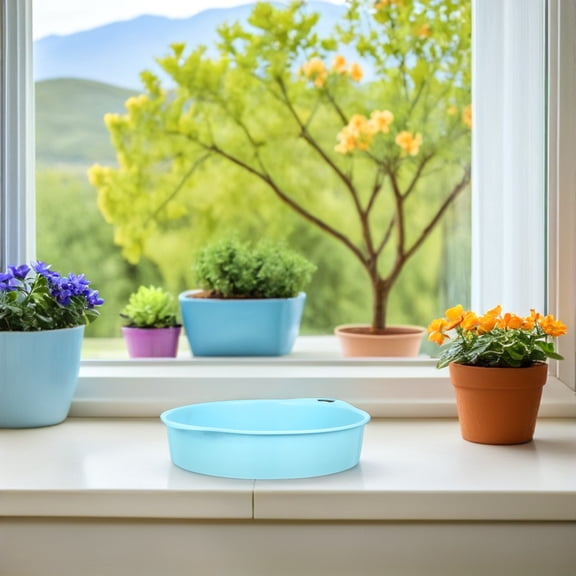 LOLIPPYY 2Pcs Lightweight Sky Blue Garden Soil Sieve Pan for Removal