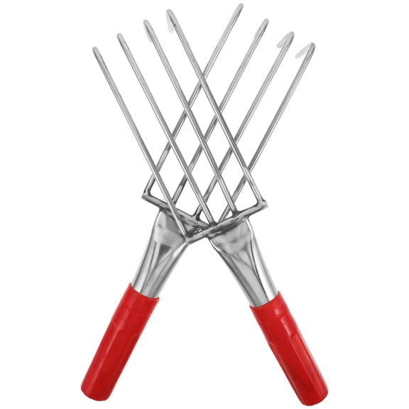LOLIPPYY 2-Pack Lightweight Stainless Steel Handheld Clam Rakes for Garden and Beach Shellfish Digging Tools