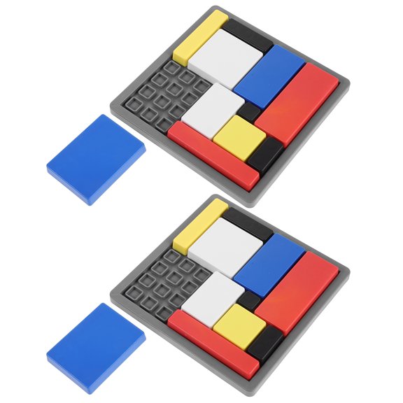 LOLIPPYY 2Pcs Logic Puzzle Board Featuring Challenging Geometry Pieces for Cognitive Skill Building