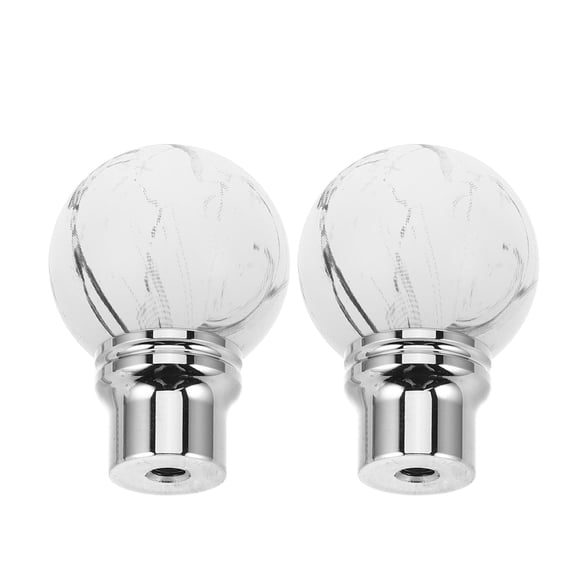LOLIPPYY 2-Pack White Marble Cabinet Handles for Furniture, Single Hole Mount, Retro Pulls