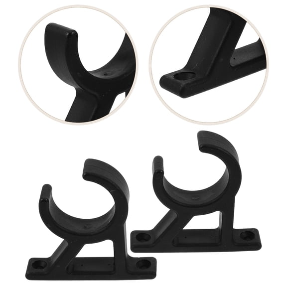LOLIPPYY 2-Pack Black Nylon Marine Pipe Bracket Clamps Tube Clips for Secure Storage on Boats