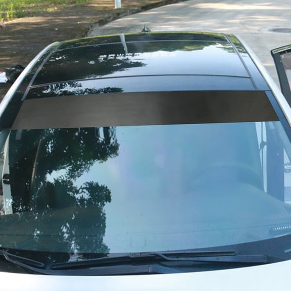 LOLIPPYY 2Pcs Matte Black Car Window Decals Peel and Stick Sunshade Banner for Vehicle Windshield