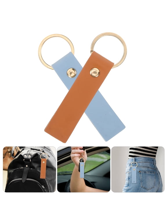2-Pack Men's Keychains with Unique Retro Texture, Stylish Car Key in Assorted Colors