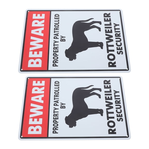 LOLIPPYY 2Pcs Metal Beware of Dog Signs for Fence Gates Yard Enhanced Security Property