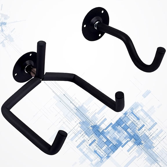 LOLIPPYY 2-Pack Black Metal Wall Mounted Guitar Hooks for Display and Storage in Room or Studio