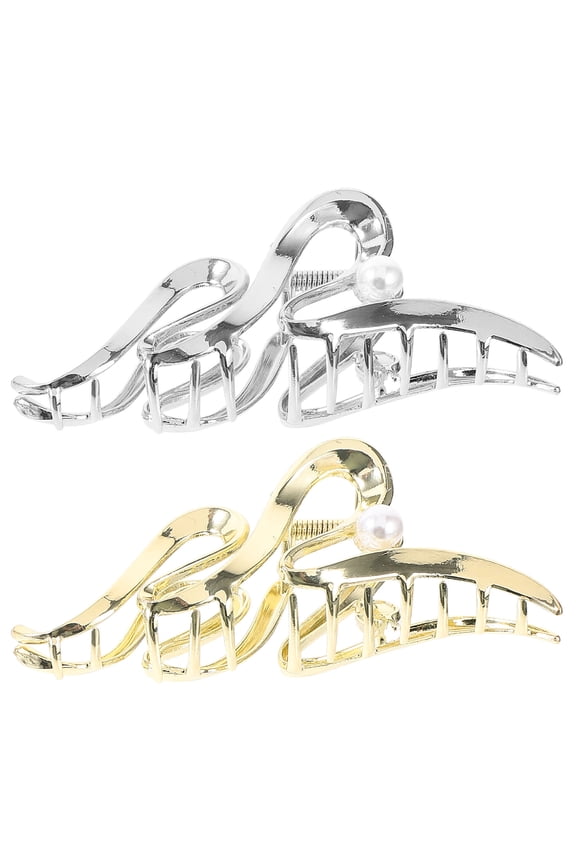 2Pcs Metal Hair Claws for Thick Hair Volumizing Clips with Decorative Design