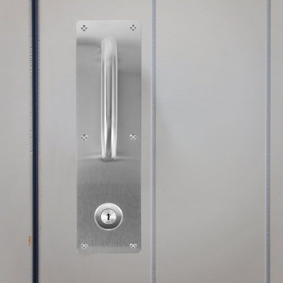 LOLIPPYY 2-Pack Metal Sliding Door Pull Handles with Lock Hole for Fire Resistant Commercial Doors