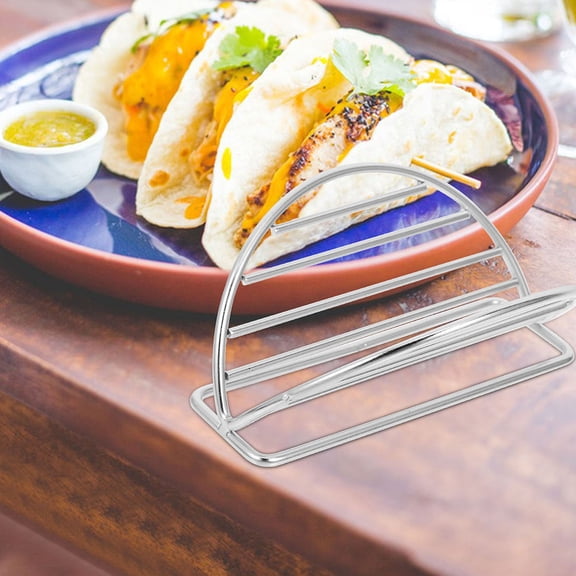 LOLIPPYY 2-Pack Metal Taco Tray Holder for Even Heat Distribution and Versatile Cooking in Plated Finish