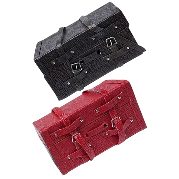 LOLIPPYY 2Pcs Mini House Decor Suitcase Cloth Case For Collectors Storage Accessory