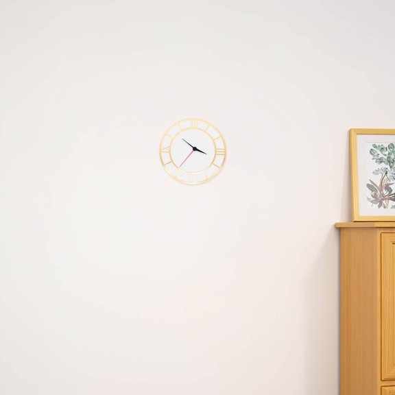 LOLIPPYY 2Pcs Minimalist Acrylic Round Clock Face Sticker with Self Adhesive Roman Numerals