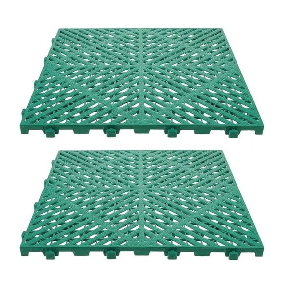 LOLIPPYY 2Pcs Modular Green Garage Drainage Mats with Flexible Interlocking System for Wet Area Flooring