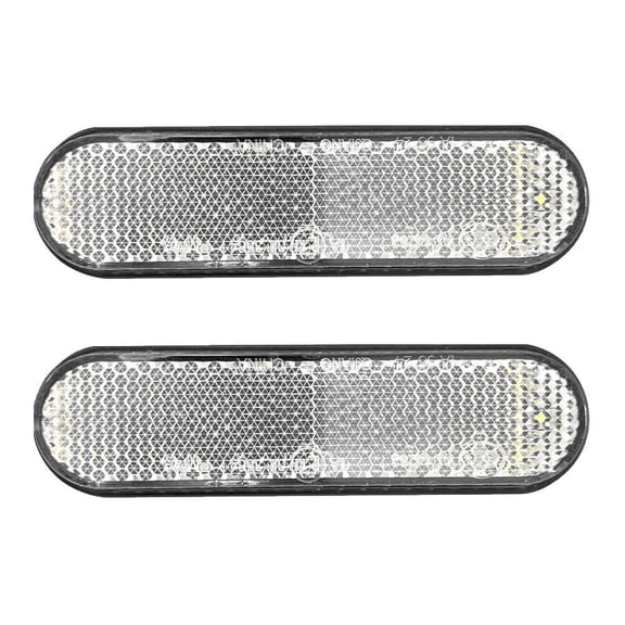 LOLIPPYY 2Pcs Motorbike LED Marker Lights White Premium Plastic Tail Brake Stop Reflectors
