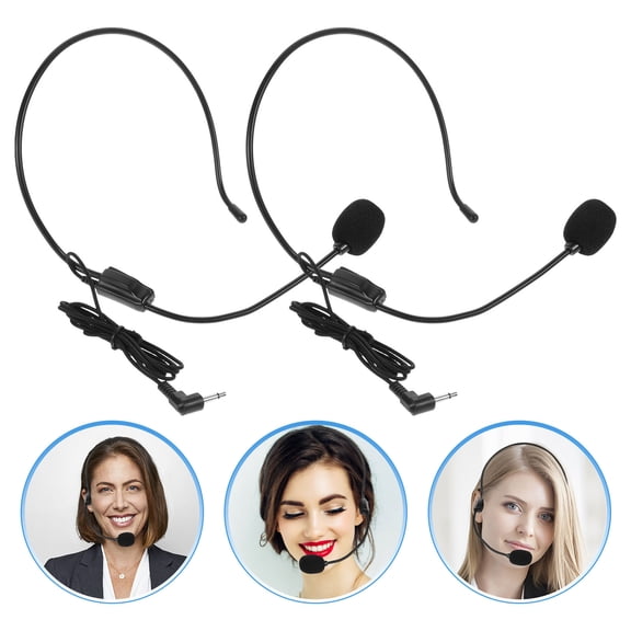 LOLIPPYY 2Pcs Multi Color Ultra Lightweight Headset Microphone for Home Use with Unidirectional Condenser Mic