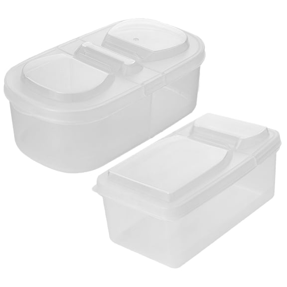 LOLIPPYY 2Pcs Multi Use Spice Storage Box with Visible Lid for Salt Pepper and Seasoning Organizer